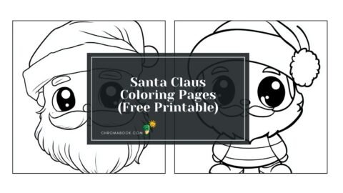 A cheerful Santa Claus surrounded by festive elements, perfect for a fun holiday activity. Enjoy this free printable coloring page!