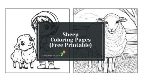 A delightful sheep coloring page featuring a cute, cartoon-style sheep surrounded by flowers, perfect for kids. Free printable!