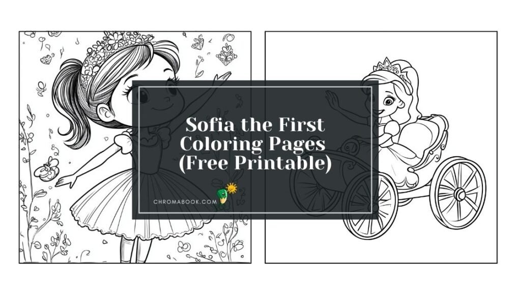 A whimsical coloring page featuring Sofia the First in a magical garden, perfect for kids. Free printable for endless creativity!
