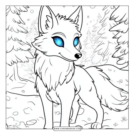 A whimsical spirit fox surrounded by intricate floral patterns, perfect for creativity. Free printable coloring page for all ages!