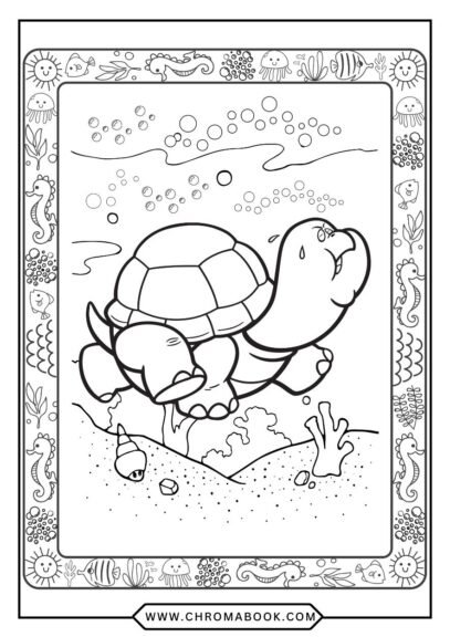 A whimsical turtle coloring page featuring intricate patterns and designs, perfect for creativity. Free printable for all ages!
