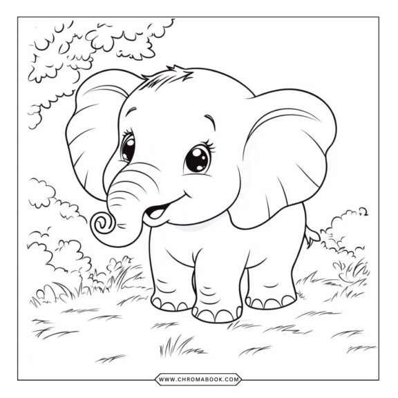 A whimsical elephant surrounded by intricate floral patterns, perfect for a creative coloring page. Download this free printable now!