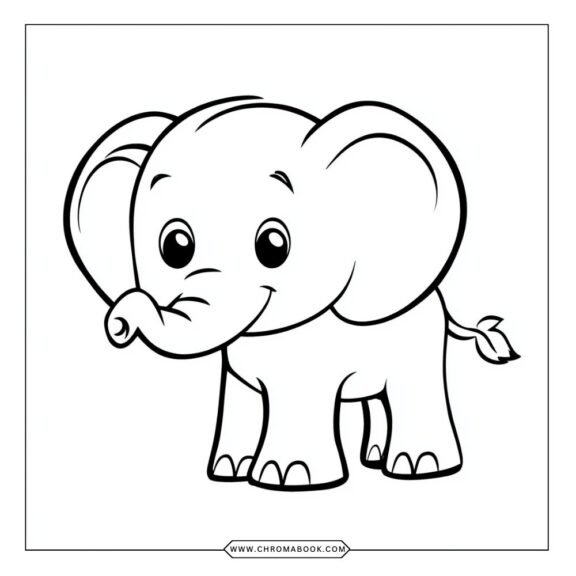 A whimsical elephant coloring page featuring intricate patterns and floral designs, perfect for a creative escape. Free printable!