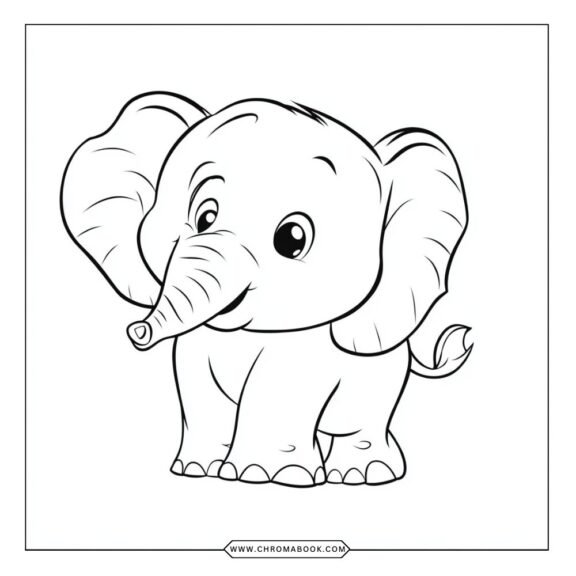 A whimsical elephant coloring page featuring intricate patterns and floral designs, perfect for relaxation. Free printable!