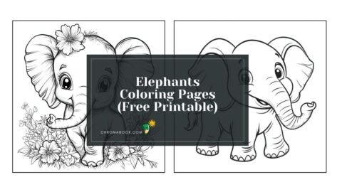 A whimsical elephants coloring page featuring intricate patterns and floral designs, perfect for creative fun. Free printable!
