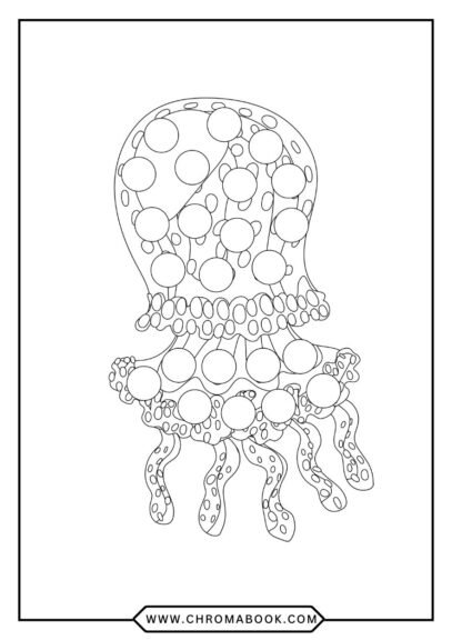 Intricate jellyfish design with flowing tentacles and whimsical patterns, perfect for a relaxing coloring page. Free printable!
