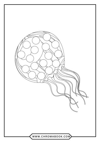 A whimsical jellyfish coloring page featuring flowing tentacles and intricate patterns, perfect for creative fun. Free printable!