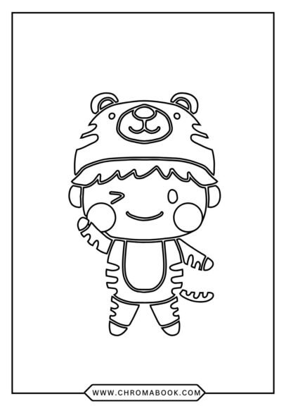 A cute kawaii girl surrounded by whimsical flowers and stars, perfect for a fun coloring page. Enjoy this free printable!