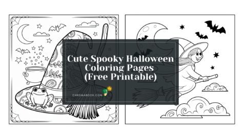 Cute spooky Halloween coloring page featuring friendly ghosts, smiling pumpkins, and playful bats, perfect for a free printable activity.