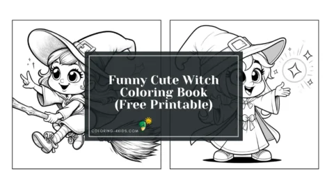 Funny Cute Witch Coloring Book