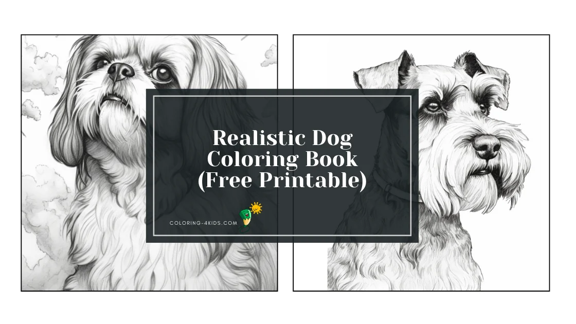 Realistic Dog Coloring Book