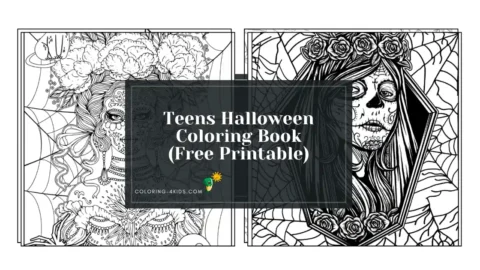 Teens Halloween Coloring Book