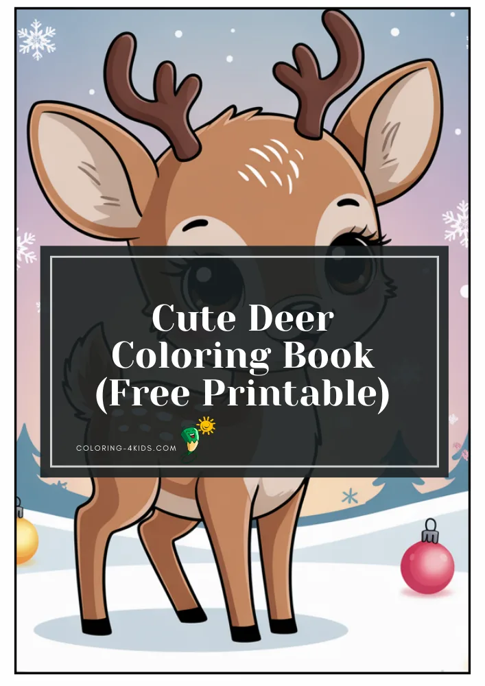 Cute Deer Coloring Book cover