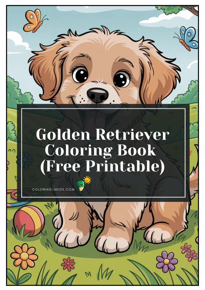 Golden Retriever Coloring Book PDF