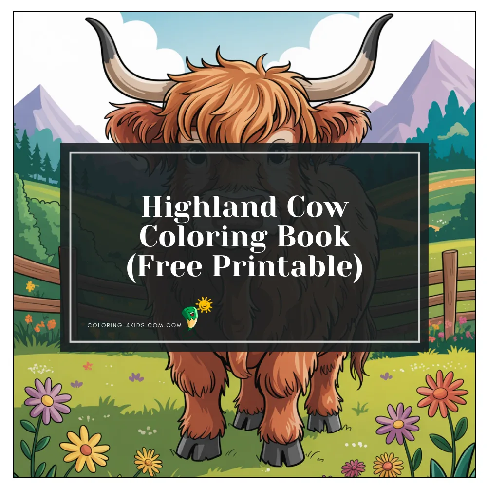 Highland Cow Coloring Book cover