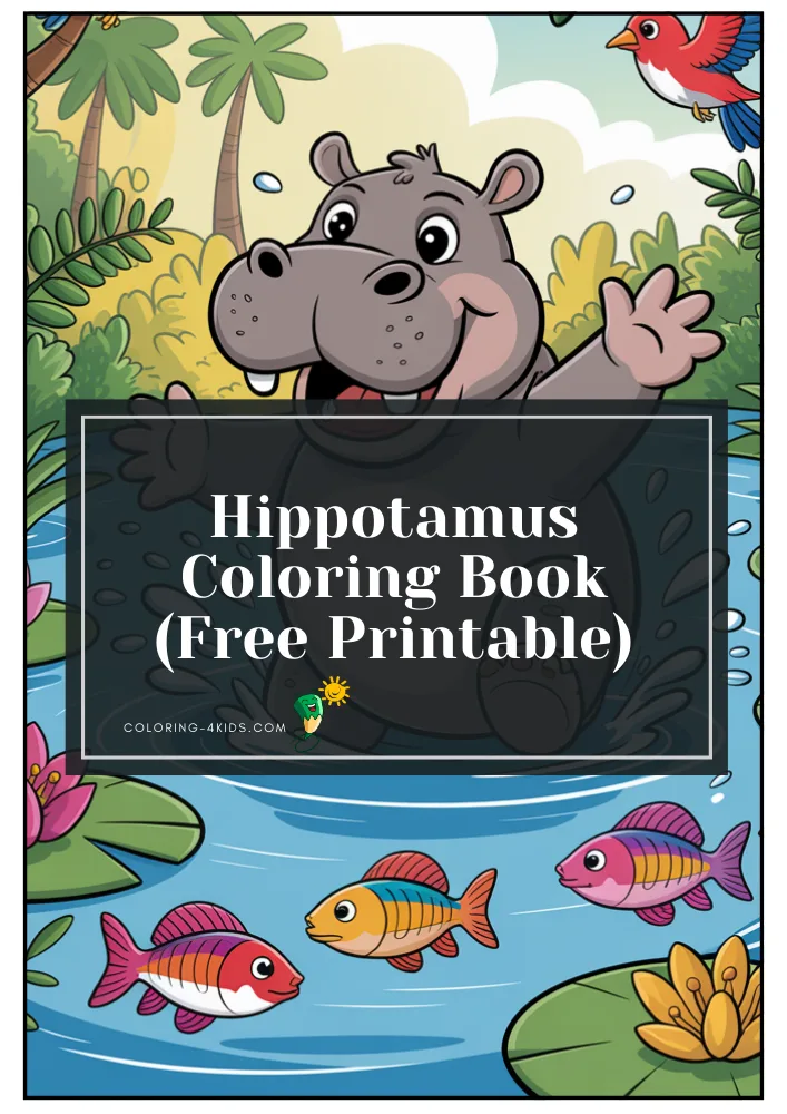 Hippopotamus Coloring Book cover