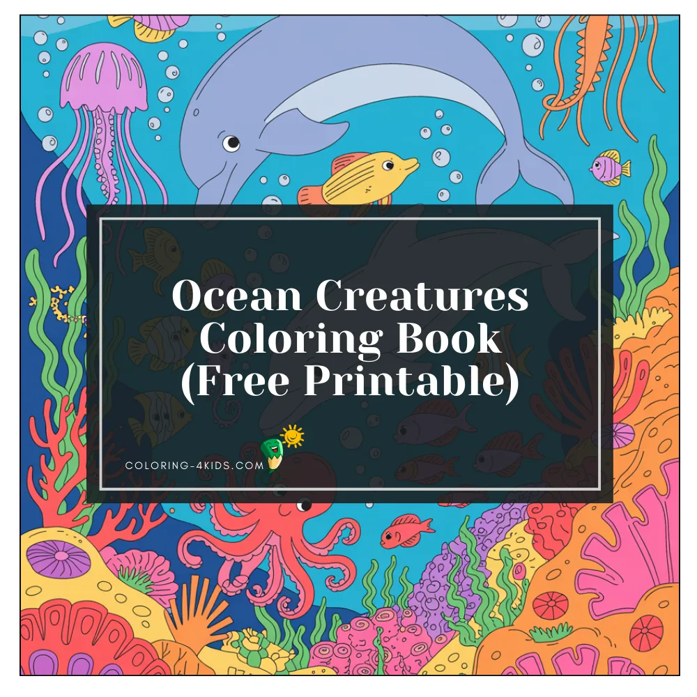 Ocean Creatures Coloring Book cover