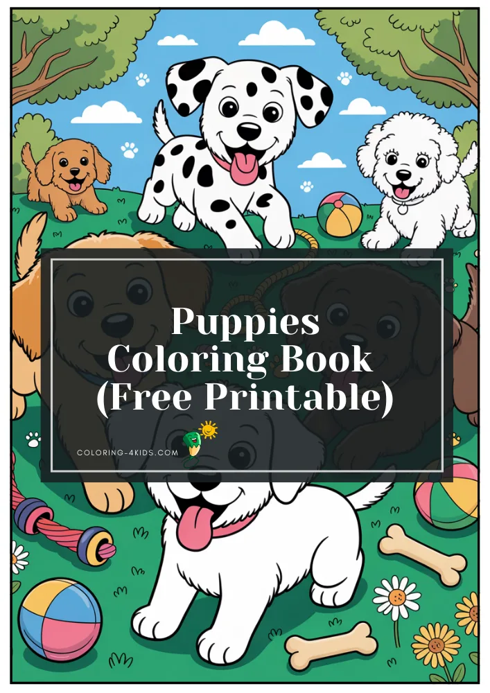 Puppies Coloring Book PDF