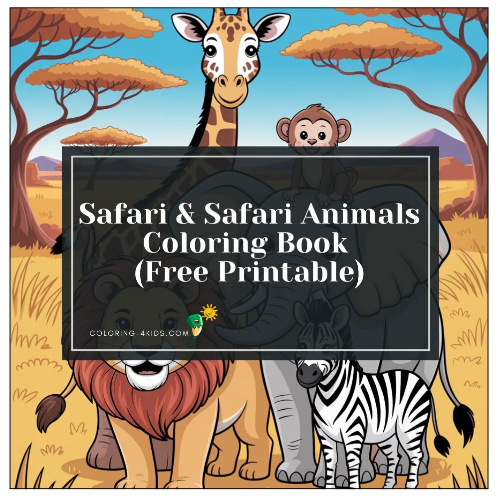 Safari and Safari Animals Coloring Book cover