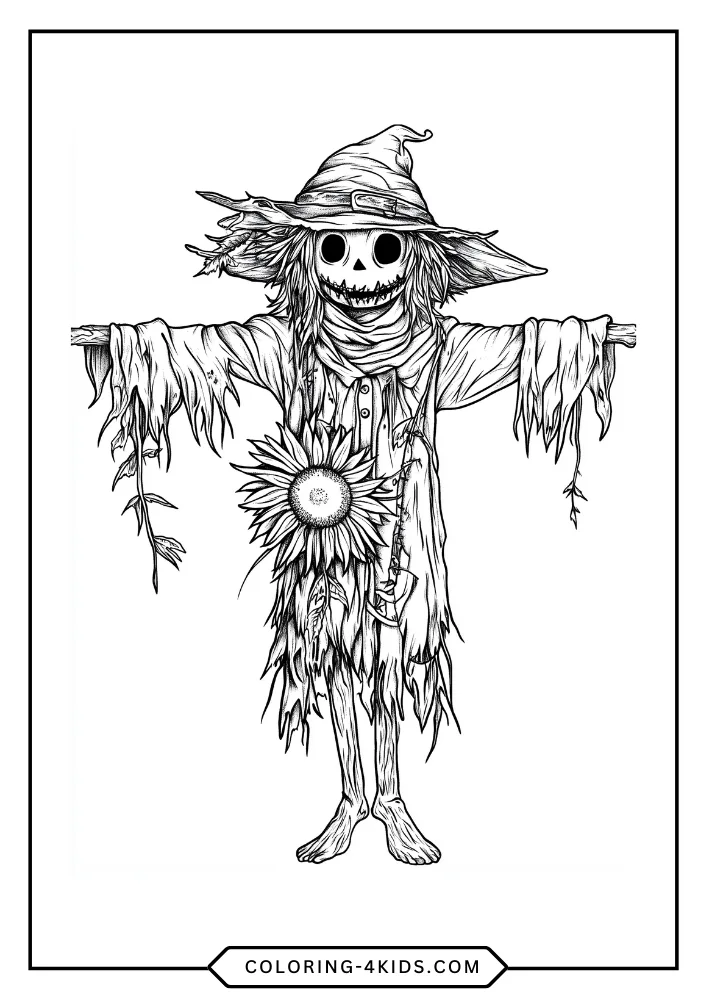 Scarecrow Coloring Book preview page 4
