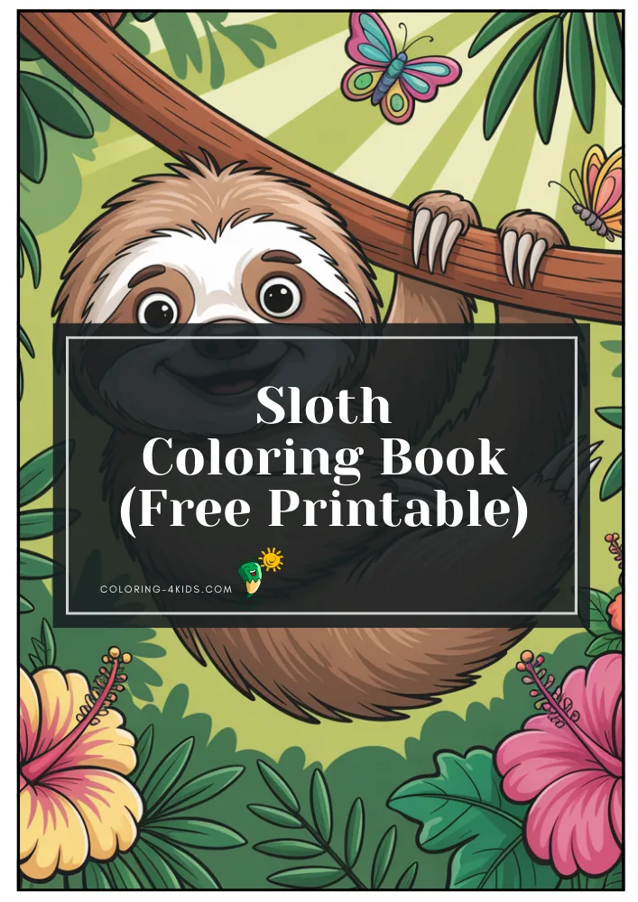 Sloth Coloring Book cover