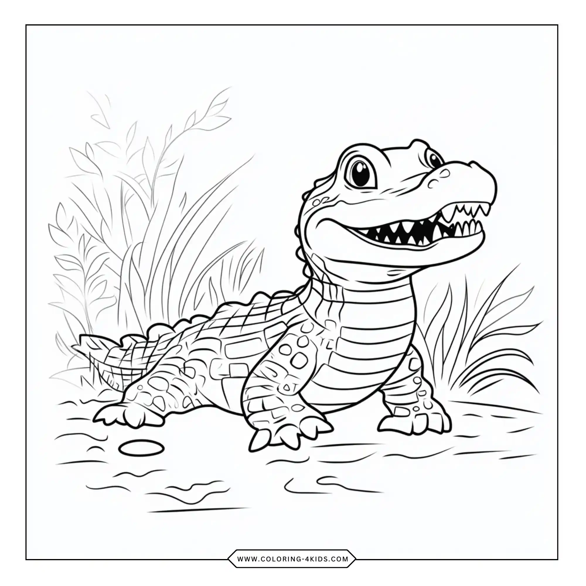 Free Aligator Coloring Pages coloring page for kids
