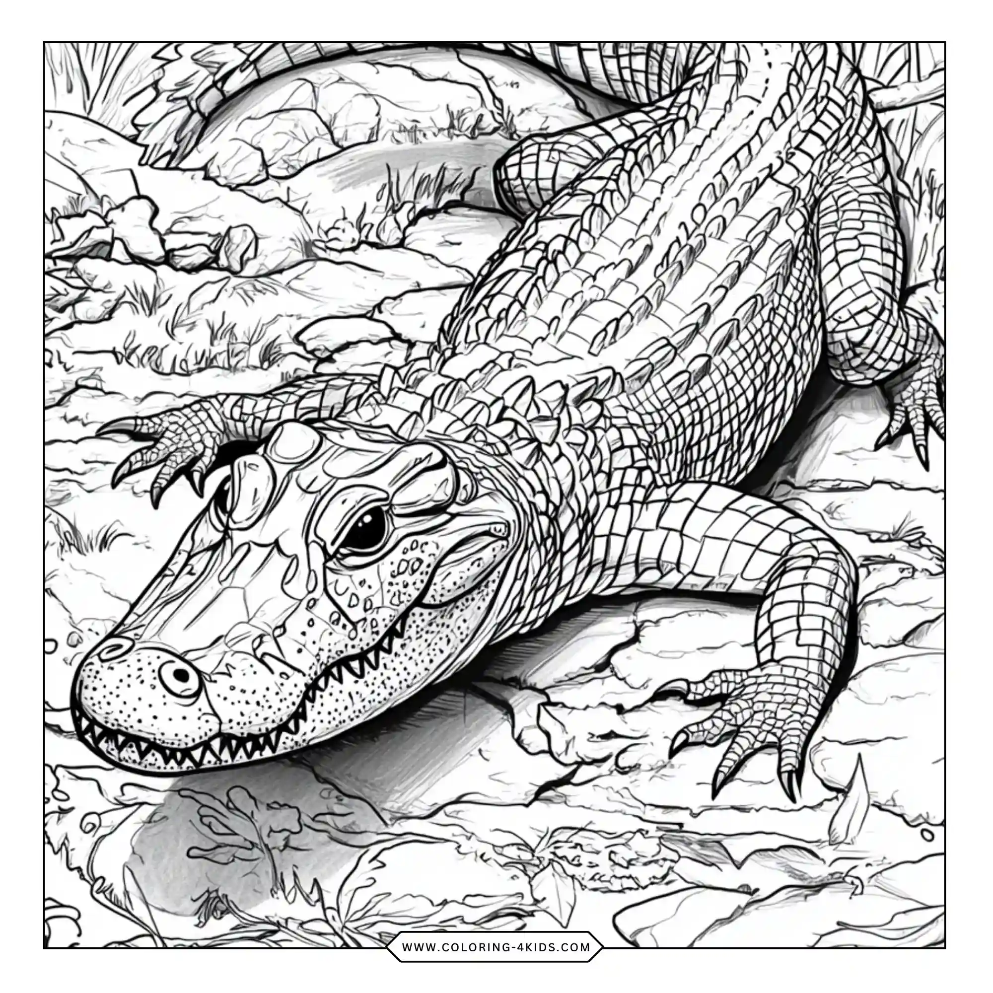 Printable Aligator Coloring Pages coloring page for kids