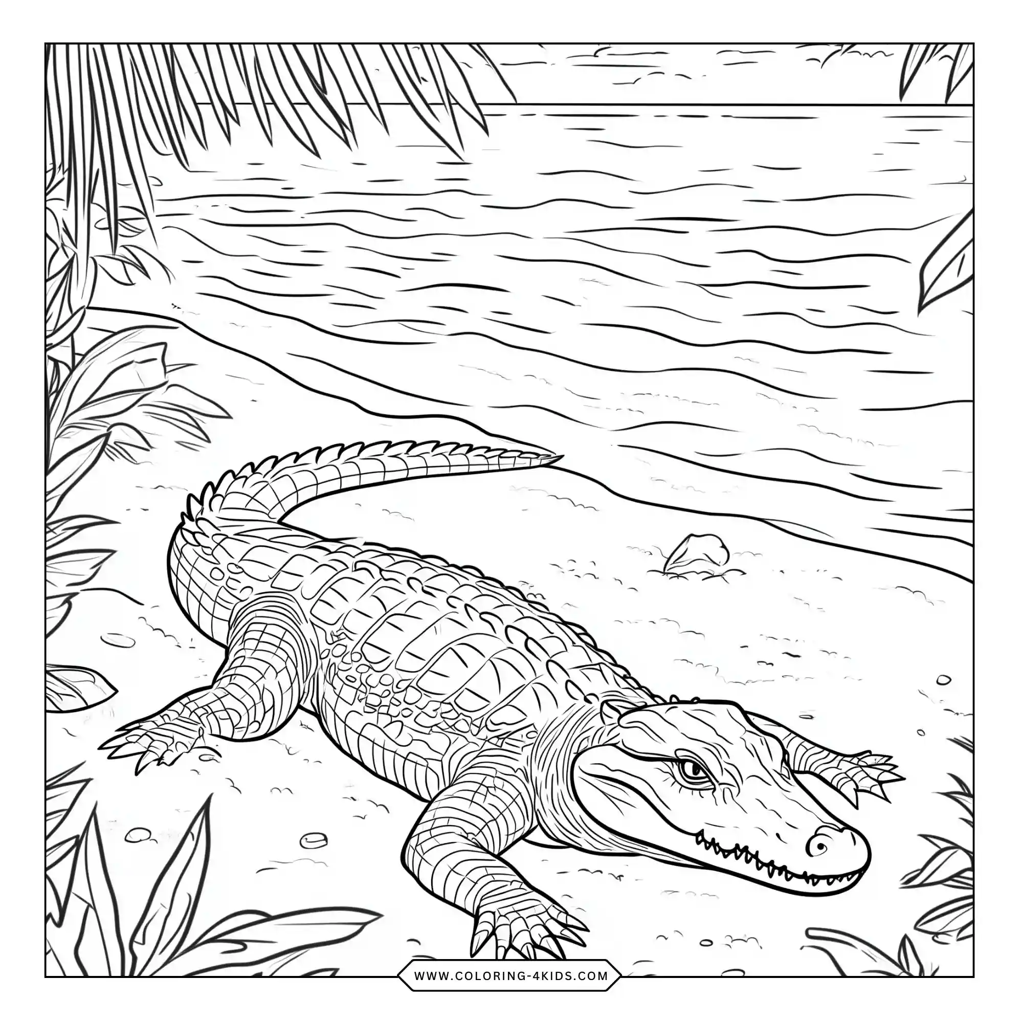 Free Aligator Coloring Pages coloring page for kids