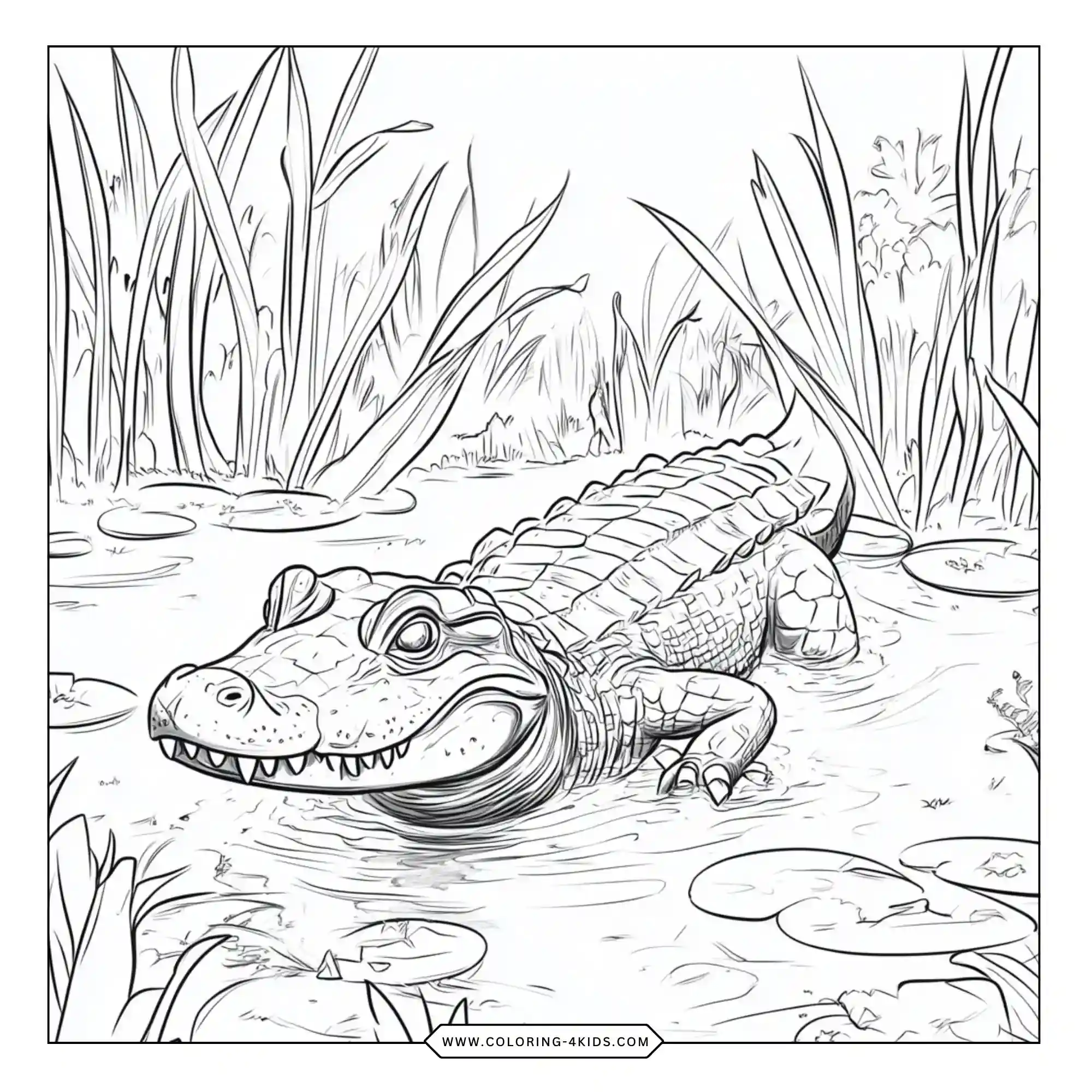 Aligator Coloring Pages coloring page for kids