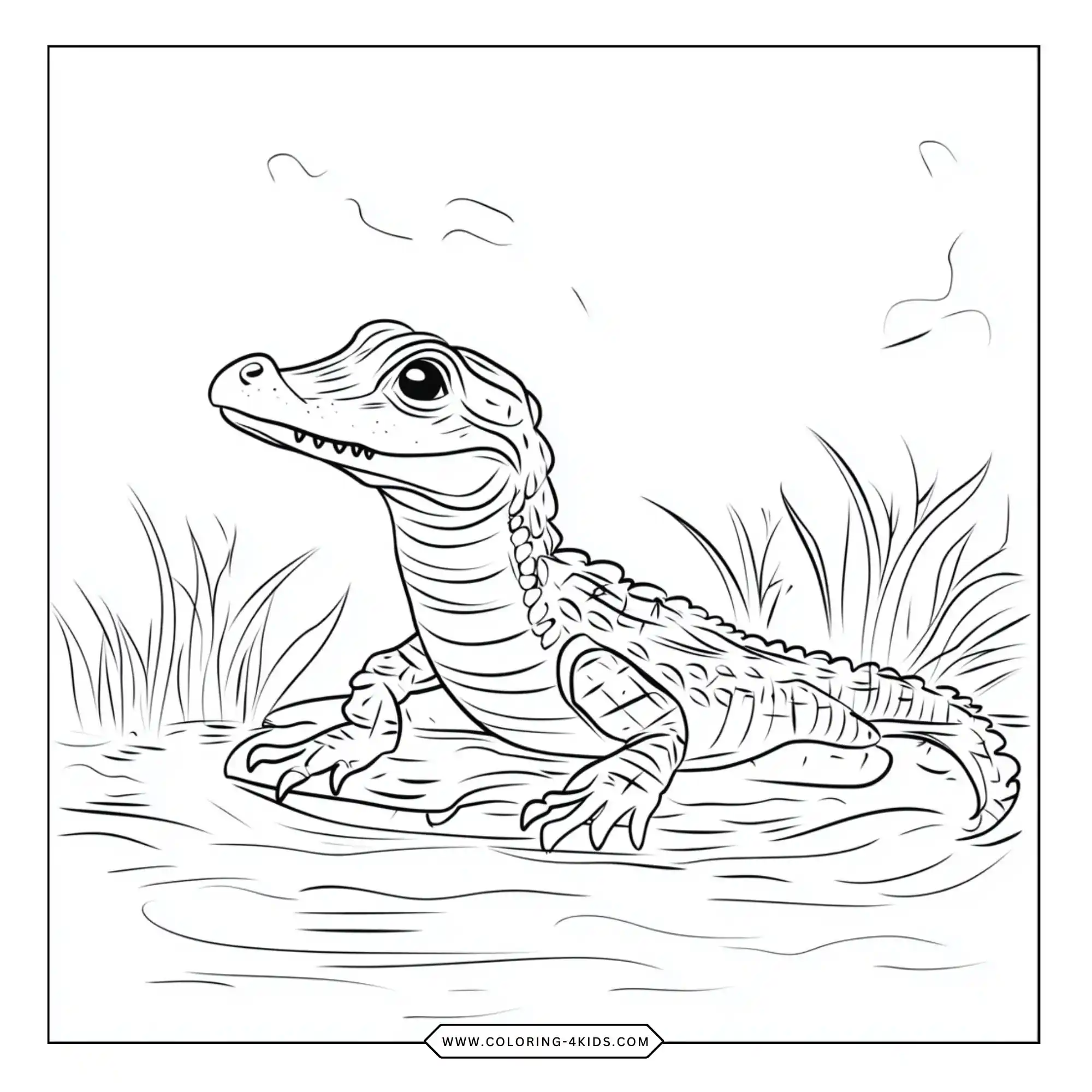 Aligator Coloring Pages coloring page for kids