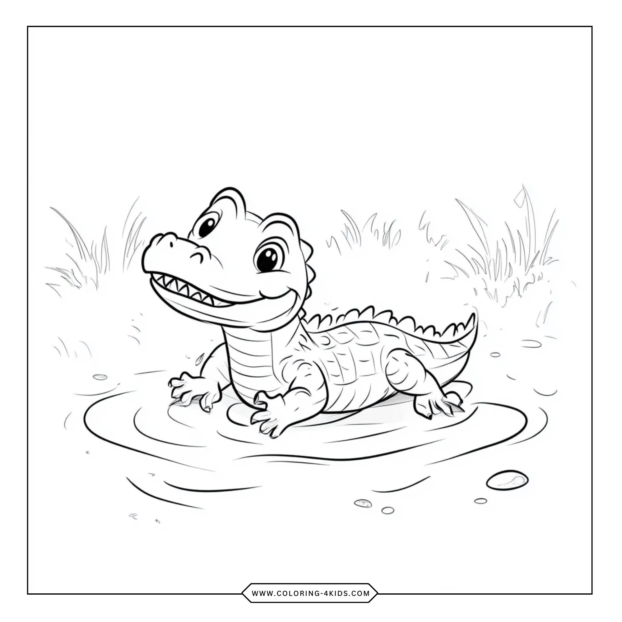 Printable Aligator Coloring Pages coloring page for kids