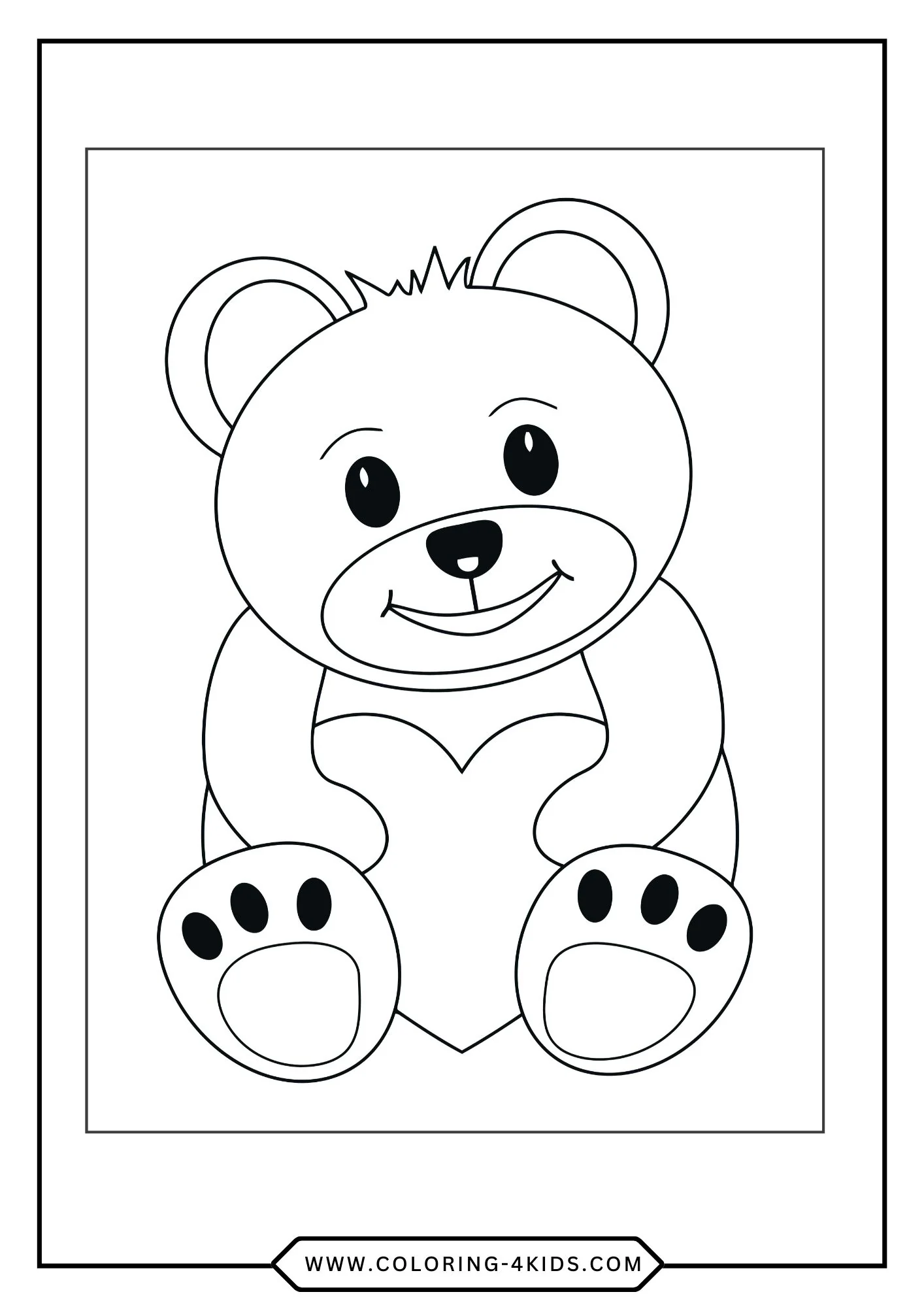 Free Bear Coloring Pages coloring page for kids
