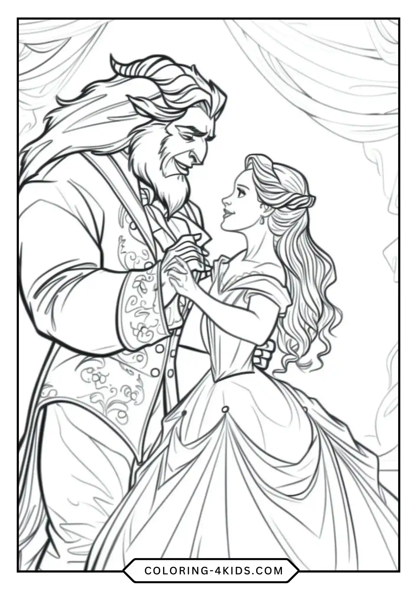 Beauty And The Beast Coloring Pages coloring page for kids