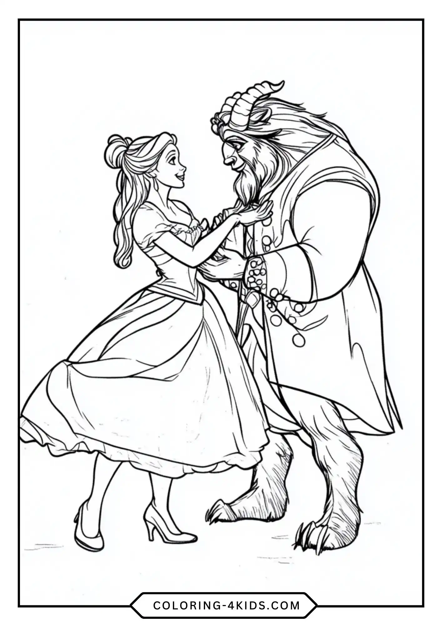 Beauty And The Beast Coloring Pages coloring page for kids