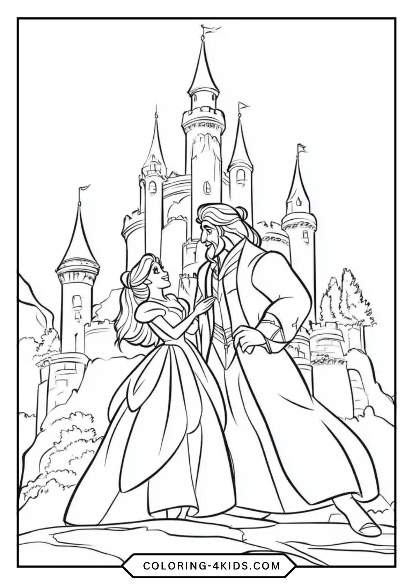 Free Beauty And The Beast Coloring Pages coloring page for kids