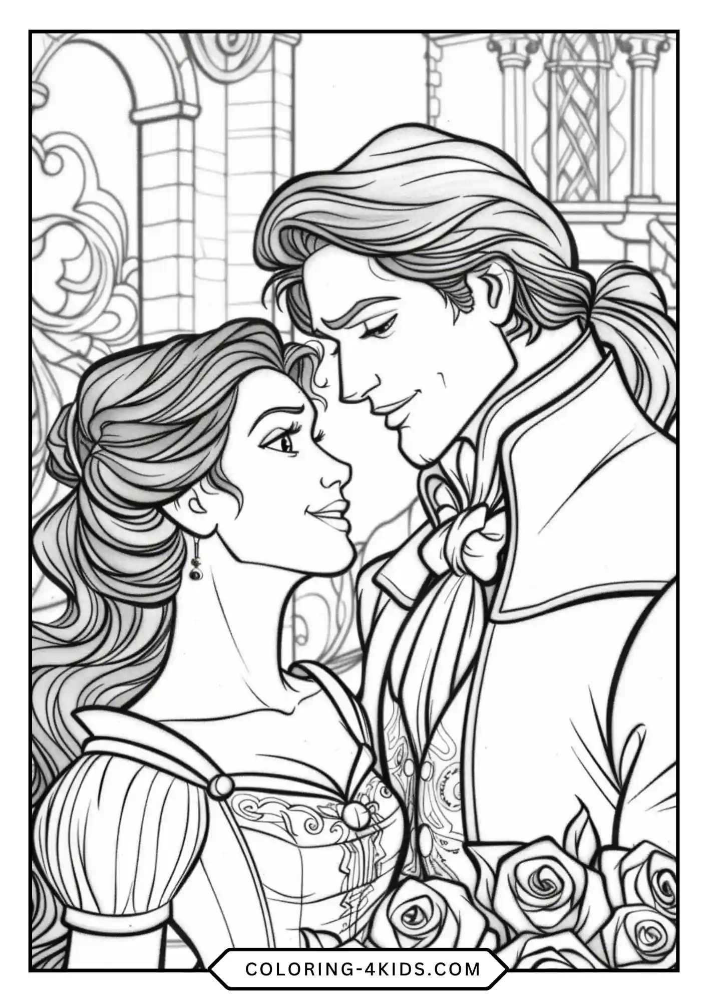 Printable Beauty And The Beast Coloring Pages coloring page for kids