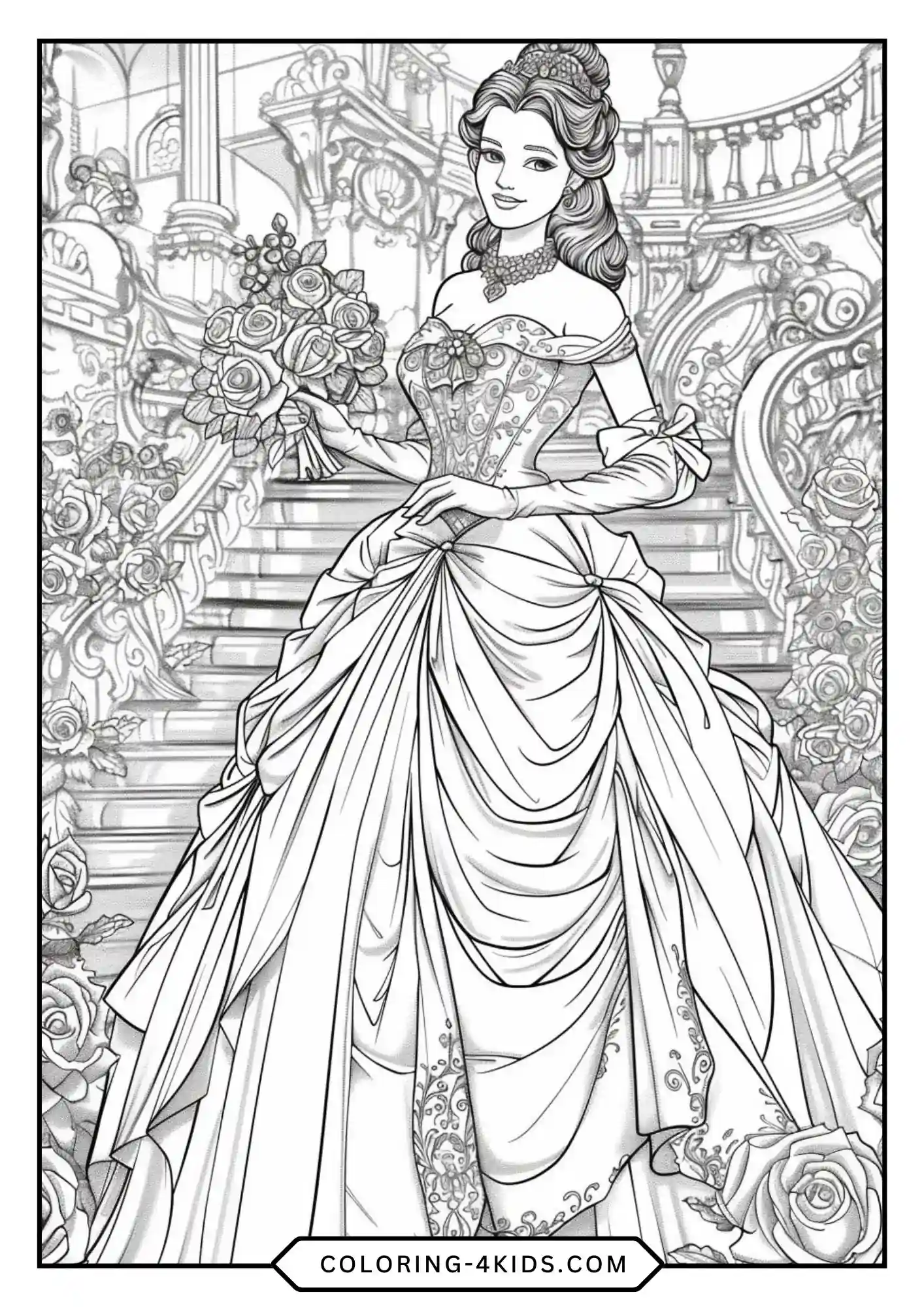 Free Beauty And The Beast Coloring Pages coloring page for kids