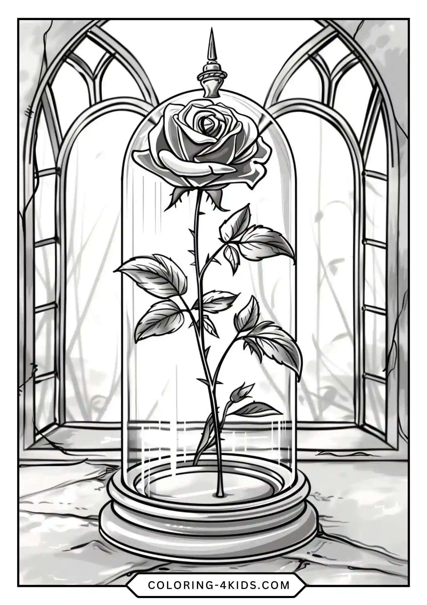 Printable Beauty And The Beast Coloring Pages coloring page for kids