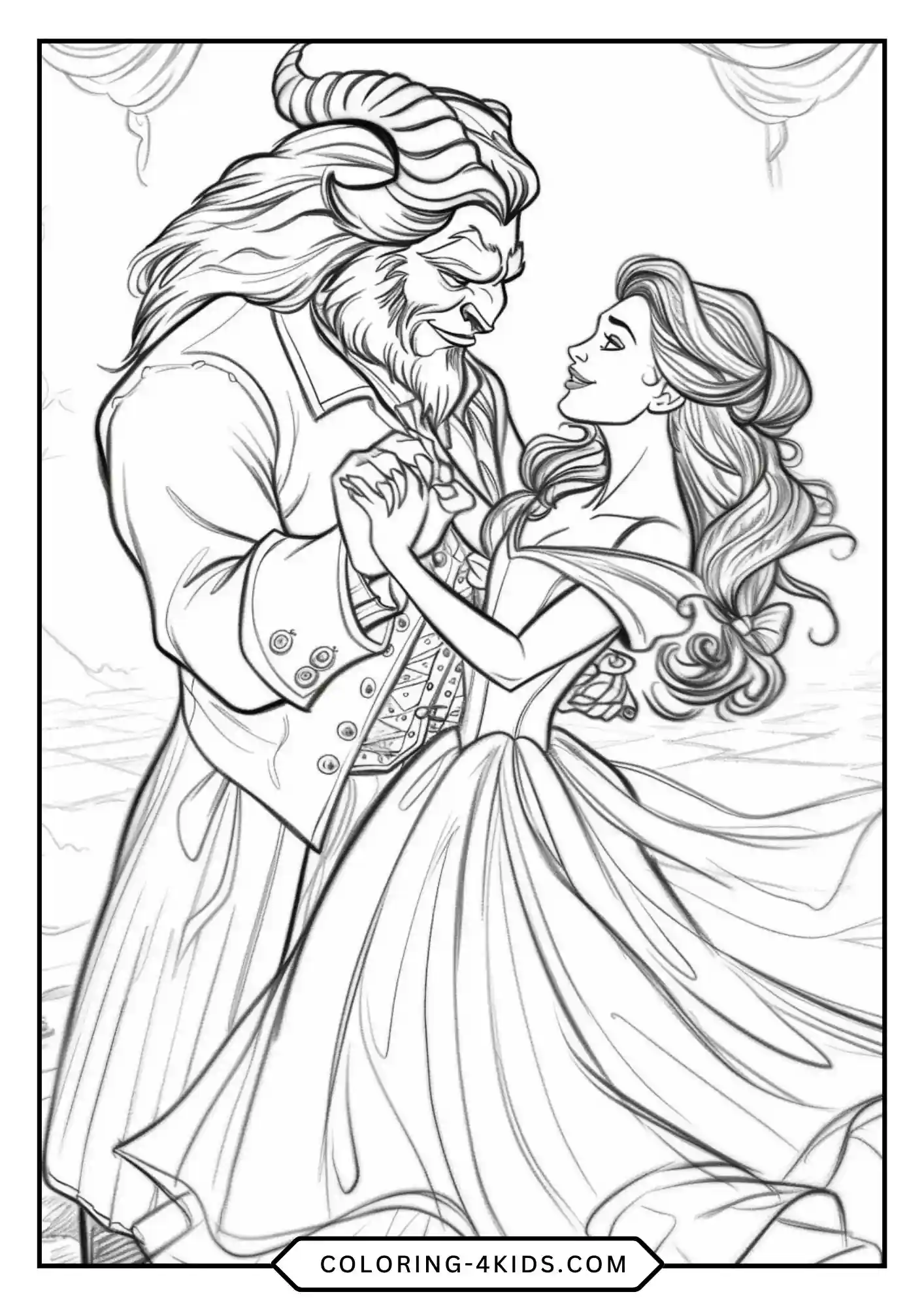 Beauty And The Beast Coloring Pages coloring page for kids