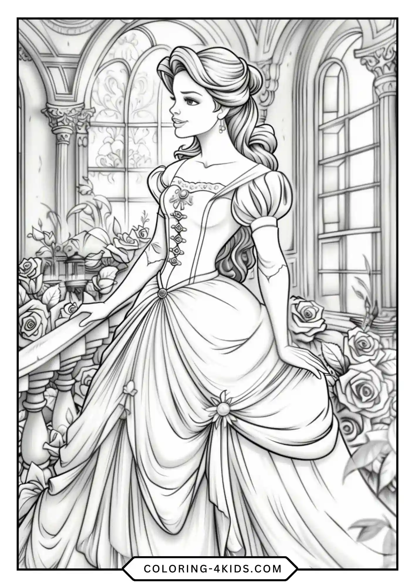 Free Beauty And The Beast Coloring Pages coloring page for kids