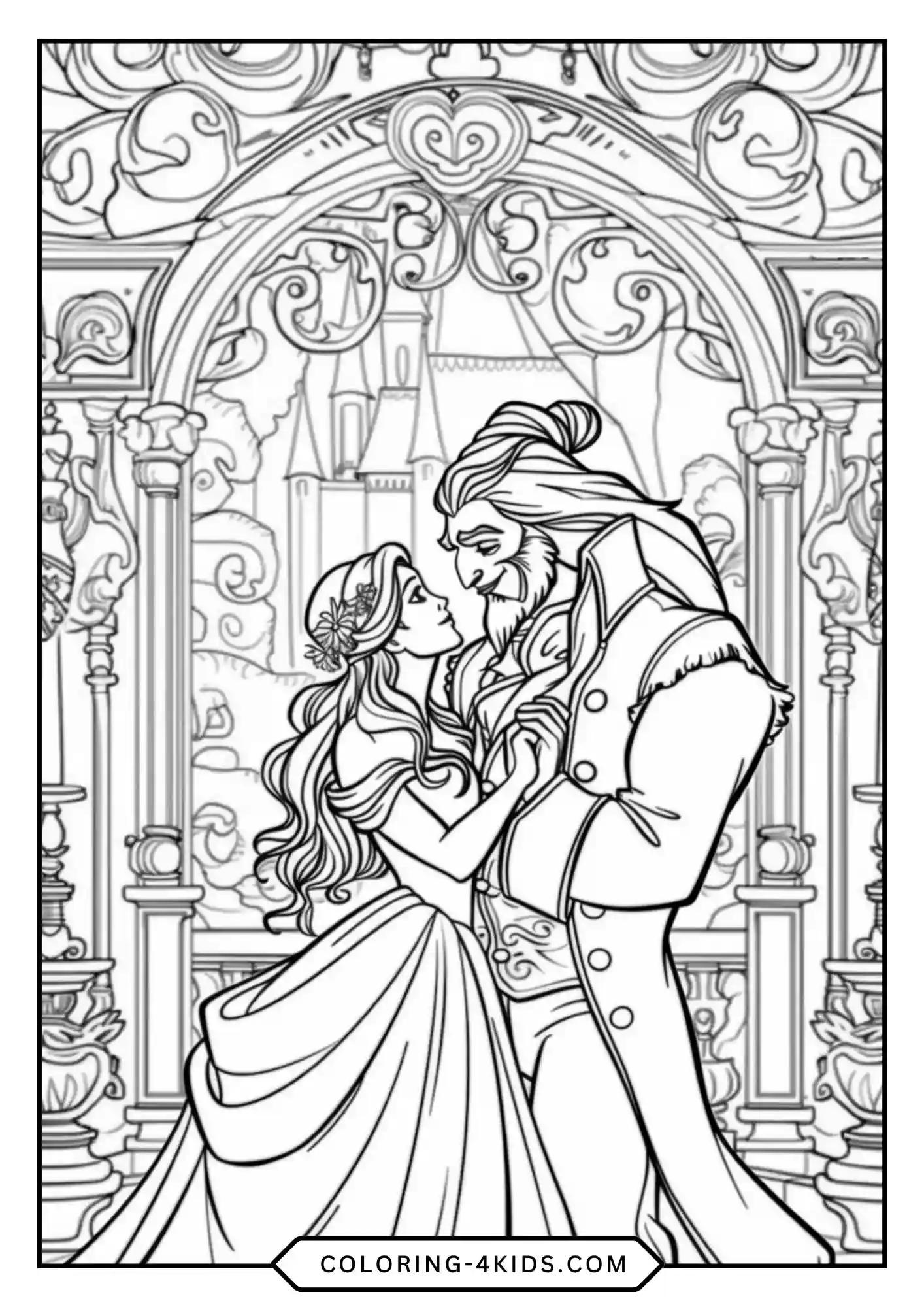 Beauty And The Beast Coloring Pages coloring page for kids