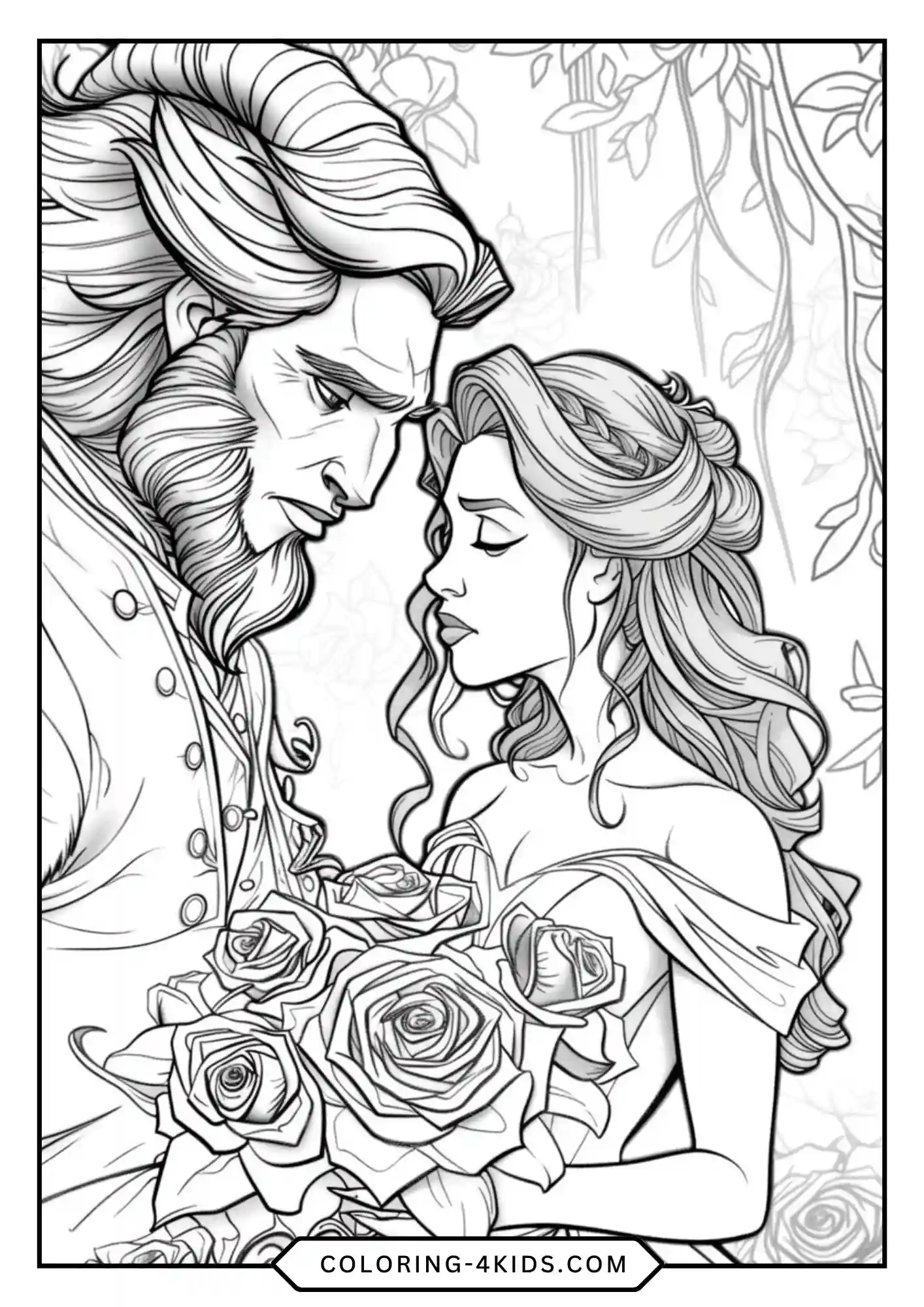 Printable Beauty And The Beast Coloring Pages coloring page for kids
