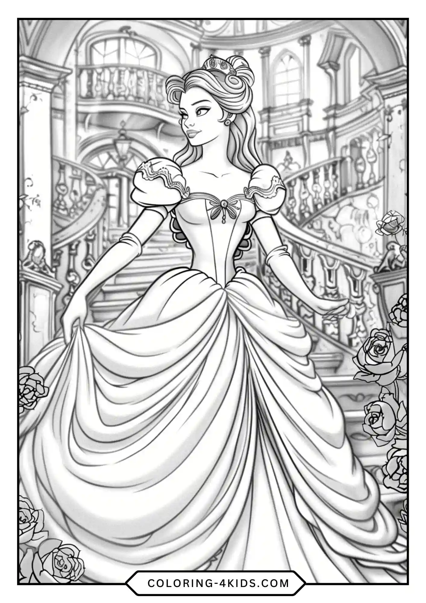Beauty And The Beast Coloring Pages coloring page for kids