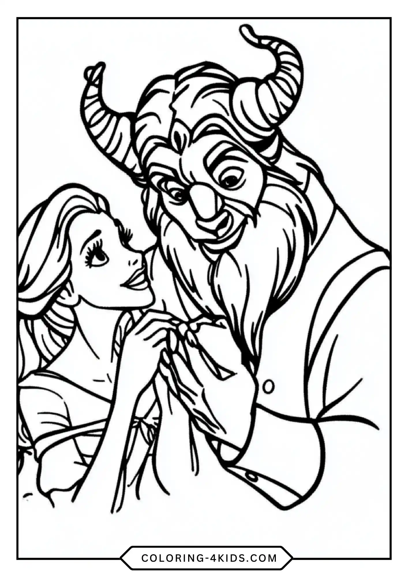 Free Beauty And The Beast Coloring Pages coloring page for kids