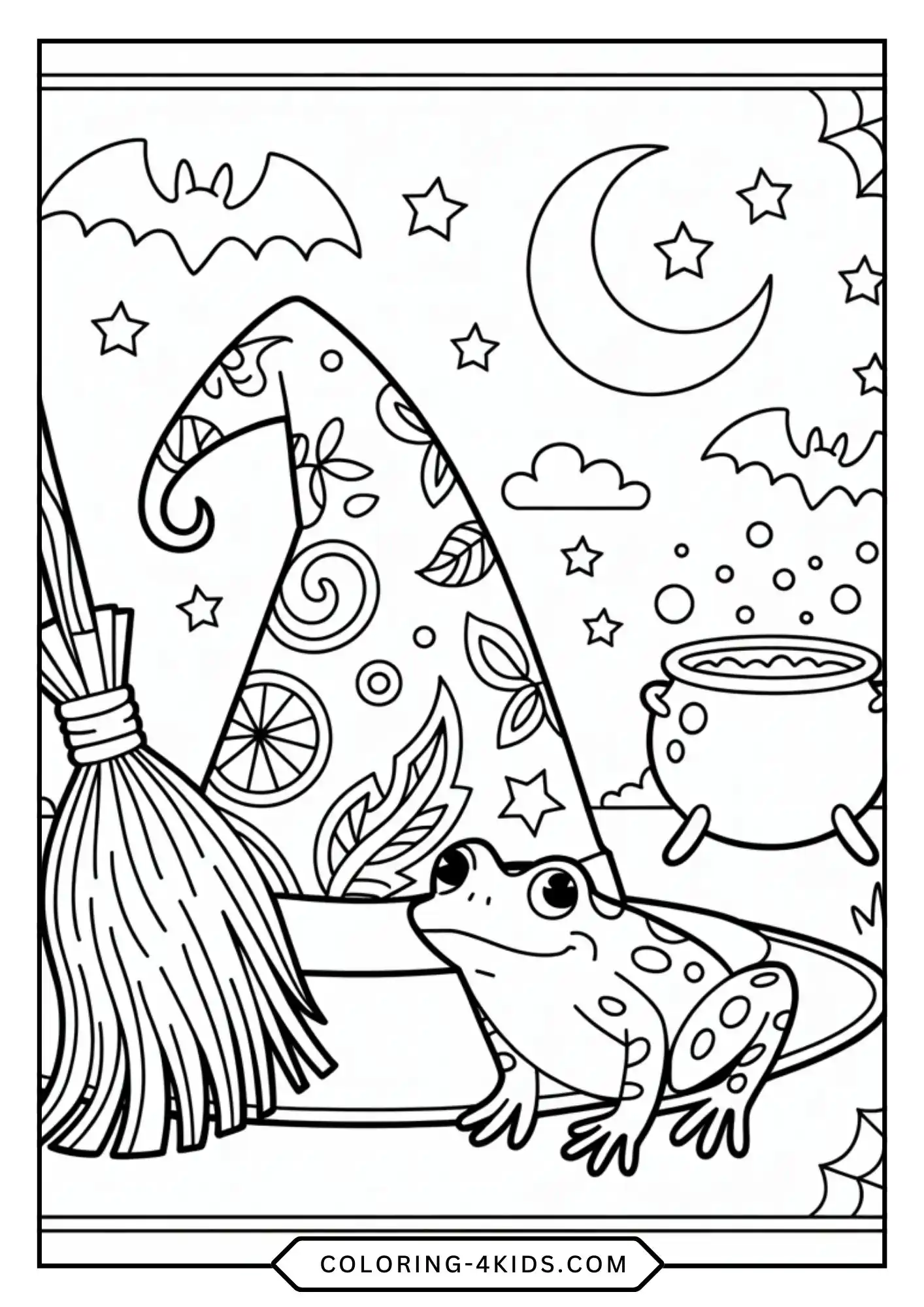 Cute Spooky Halloween Coloring Pages coloring page for kids