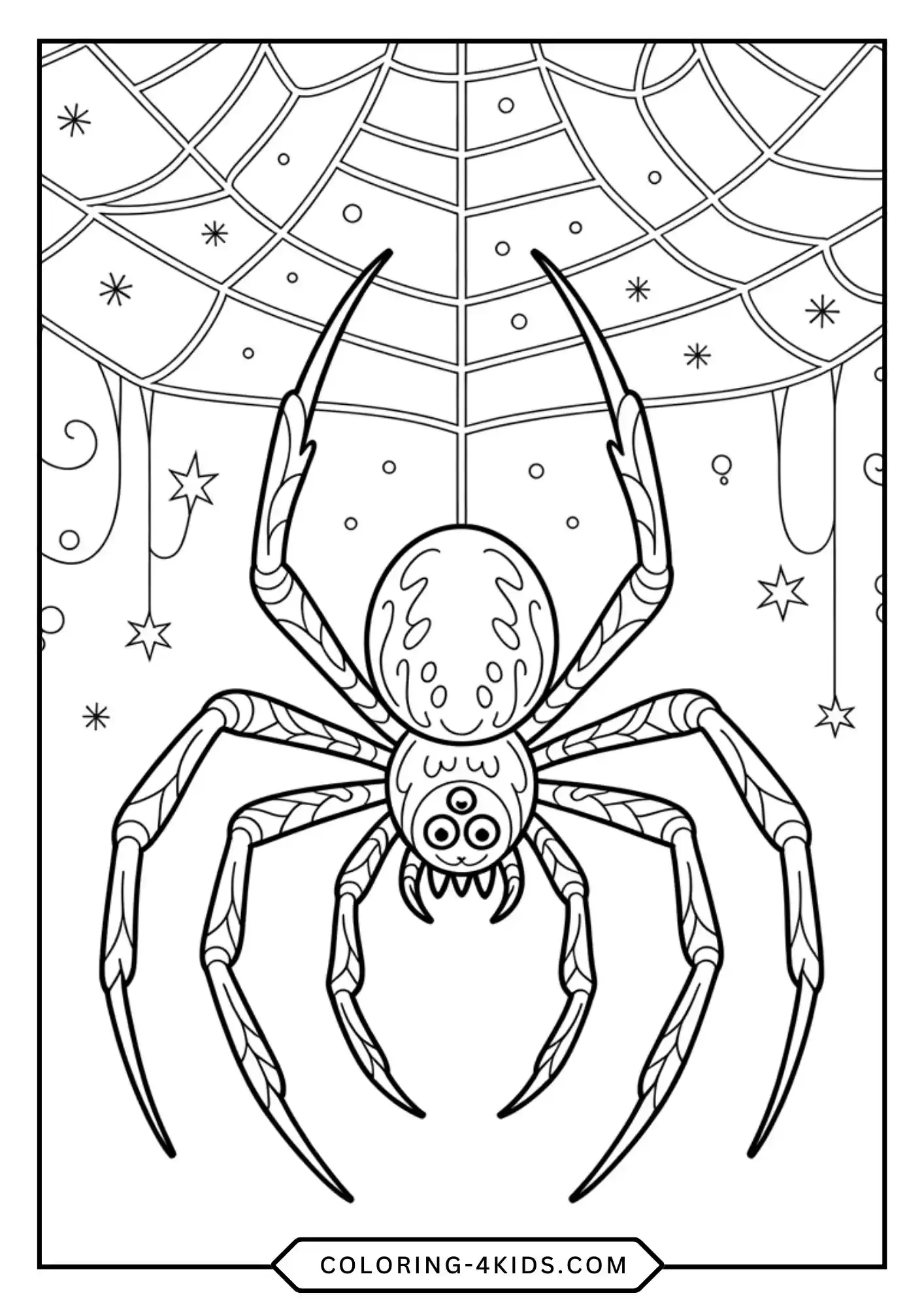 Printable Cute Spooky Halloween Coloring Pages coloring page for kids