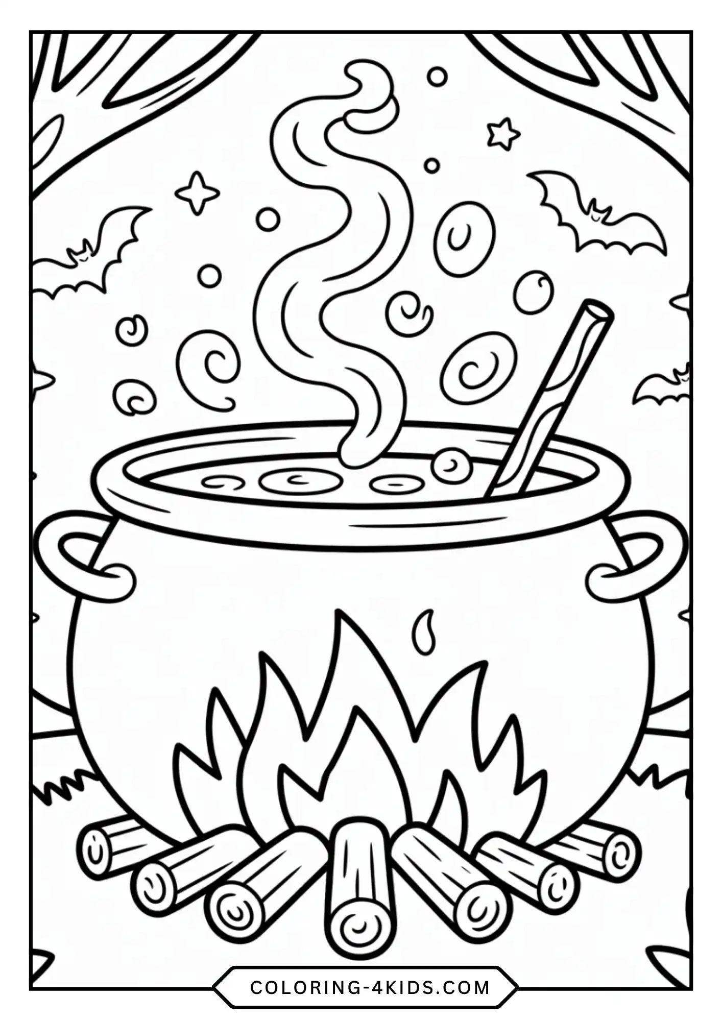 Free Cute Spooky Halloween Coloring Pages coloring page for kids