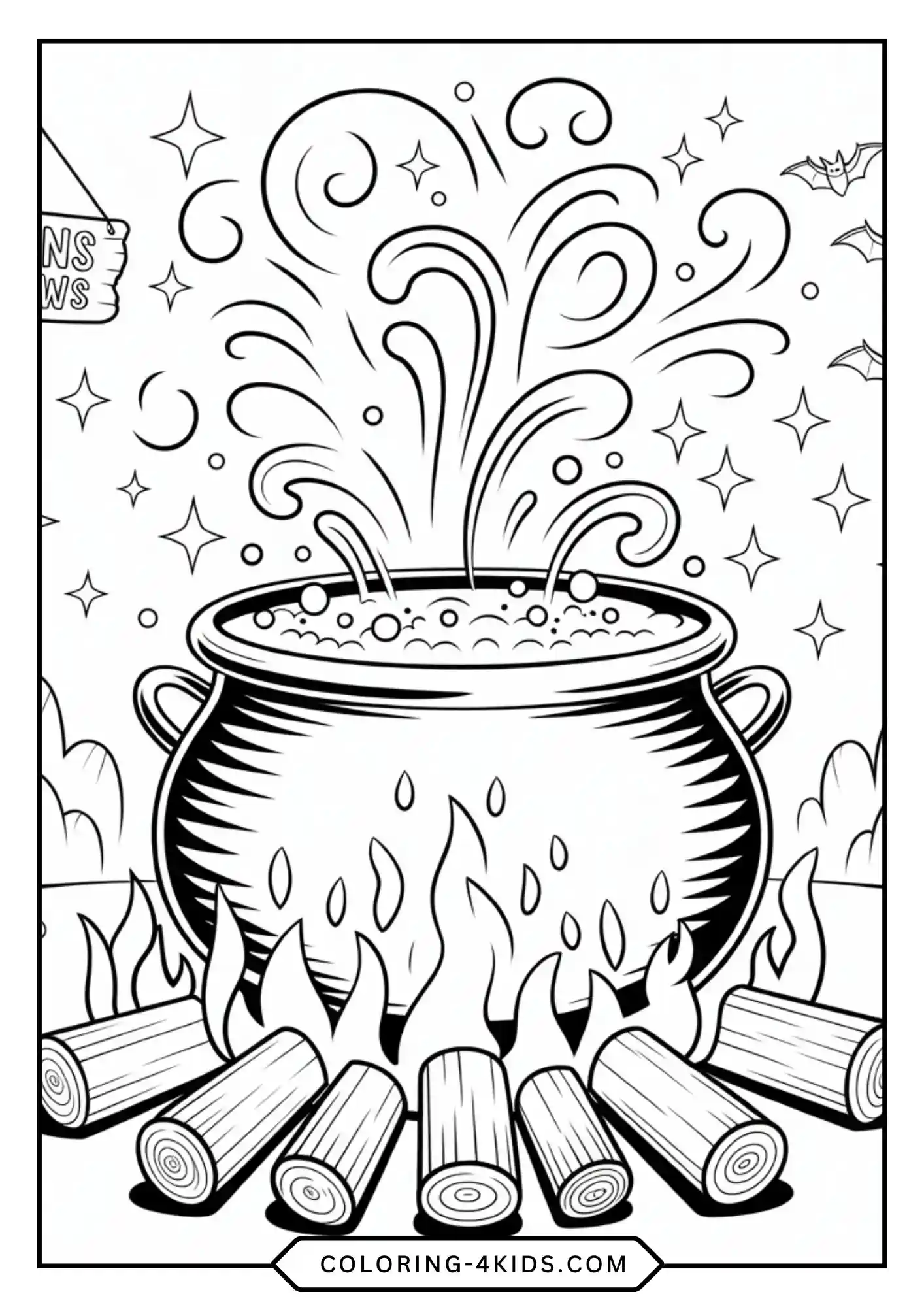 Cute Spooky Halloween Coloring Pages coloring page for kids