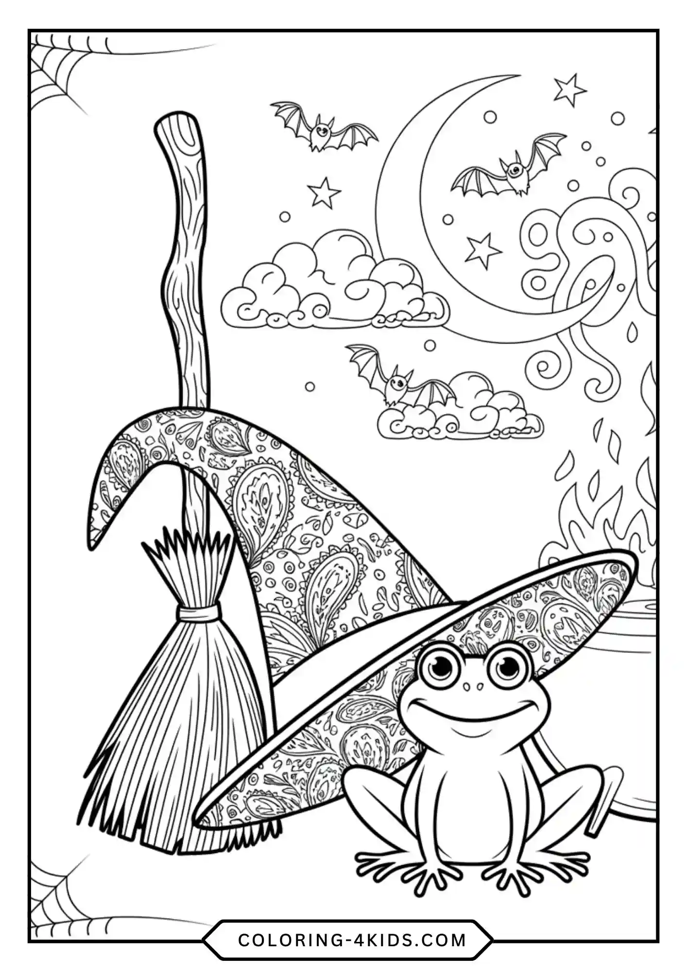 Printable Cute Spooky Halloween Coloring Pages coloring page for kids