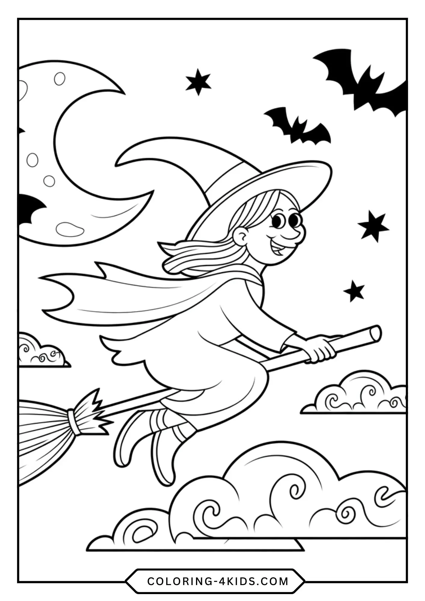 Free Cute Spooky Halloween Coloring Pages coloring page for kids